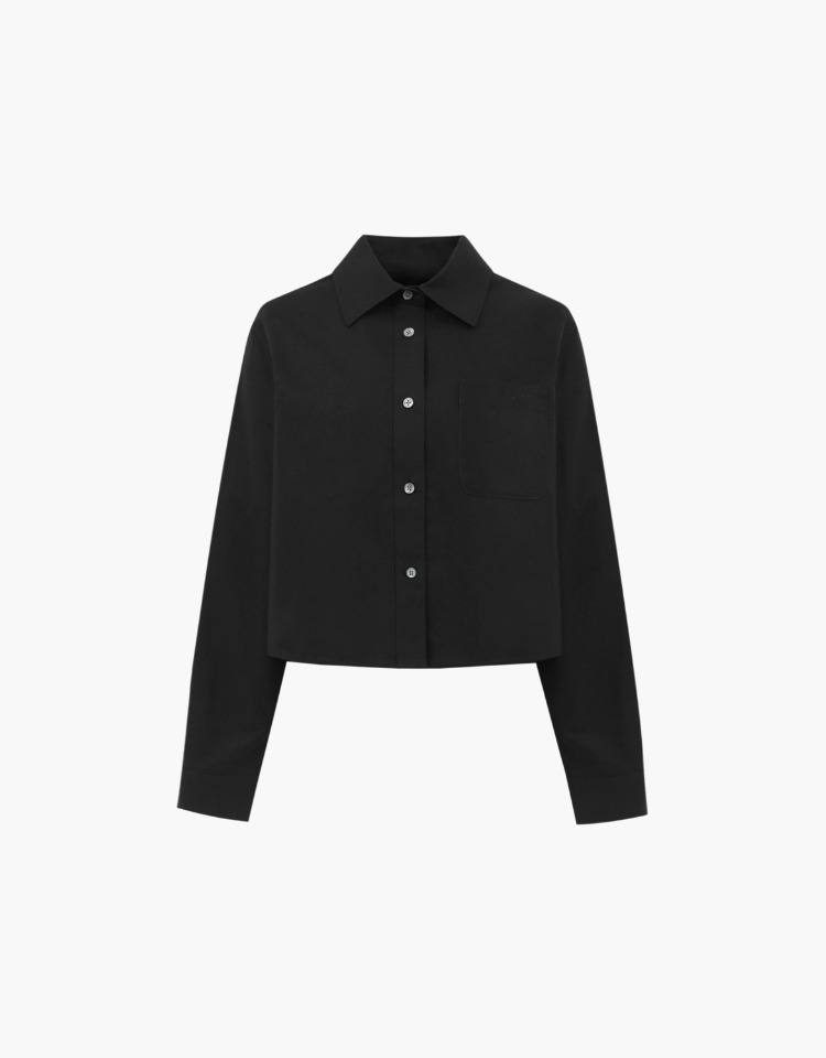 oxford crop shirts - black
