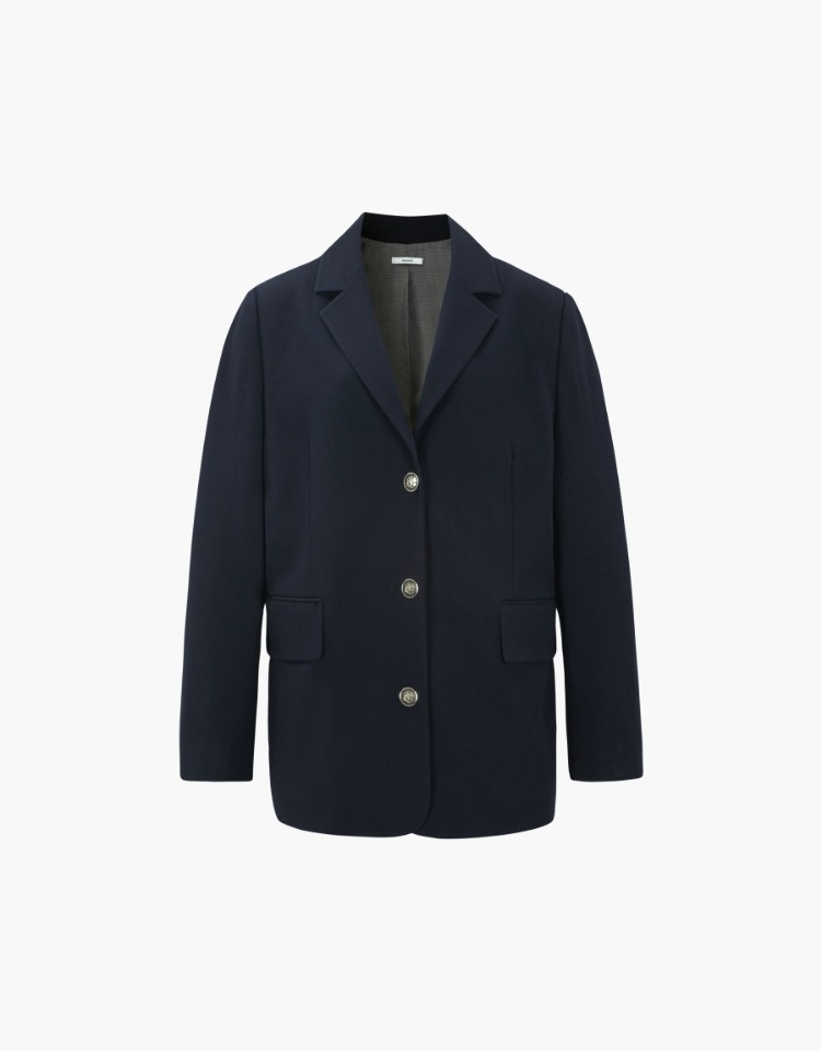 gold button classic jacket (navy)