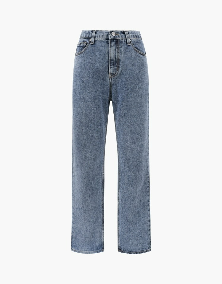 [유인나 착용]slim straight denim pants - medium blue