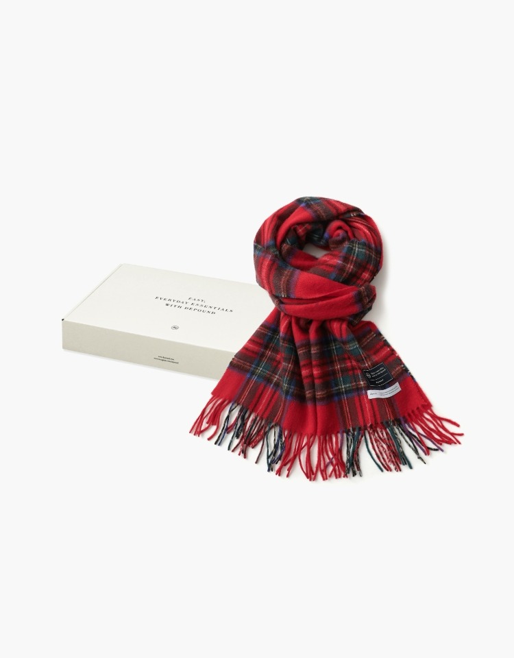 [선물포장]cashmere wool blended muffler - red check