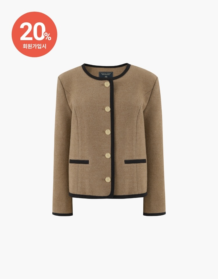 [PRE-ORDER 8/16~8/22]wool blend tweed jacket (brown)