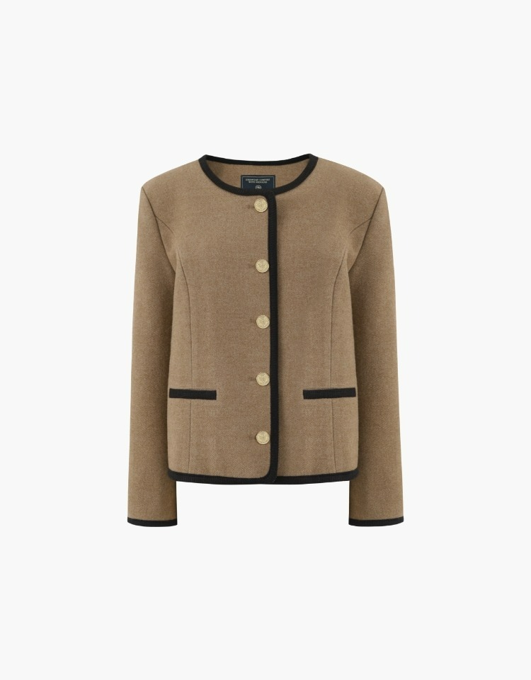[예약배송 10/19 m size][태연 착용] wool blend tweed jacket (brown)