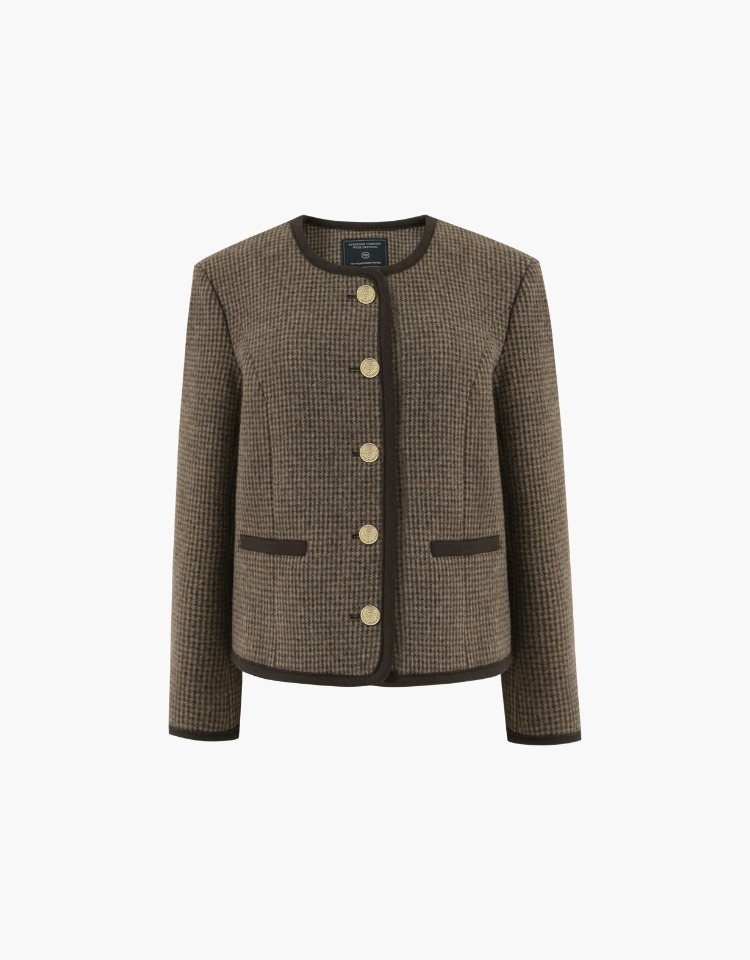 [레드벨벳 슬기 착용]wool blend tweed jacket (brown check)