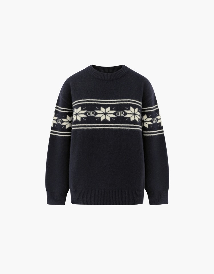 snowflake pullover - navy
