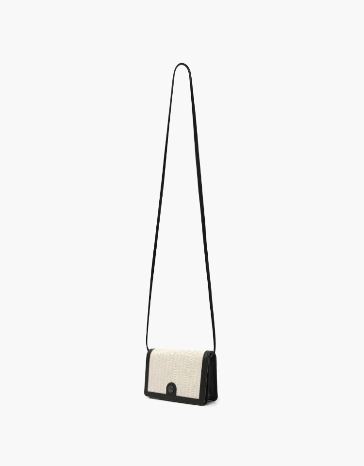 town bag (mini-wallet) - herringbone ivory