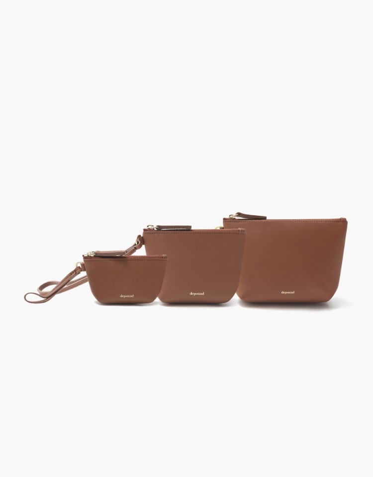 [S, M사이즈 예약배송 6/20]leather charm pouch - brown