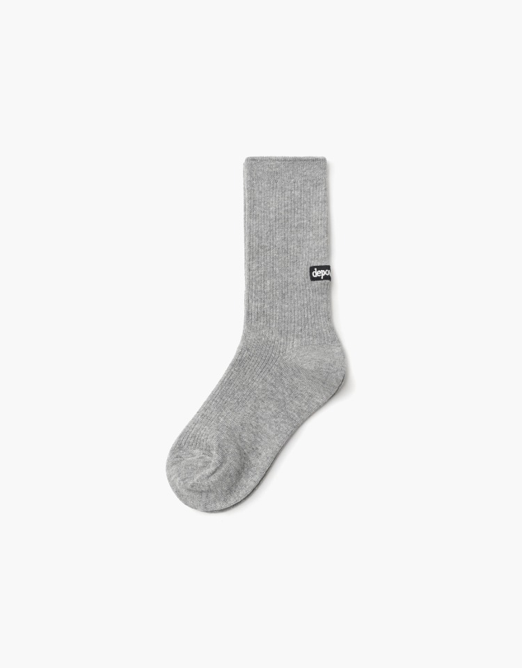 logo ribbed socks - melange gray