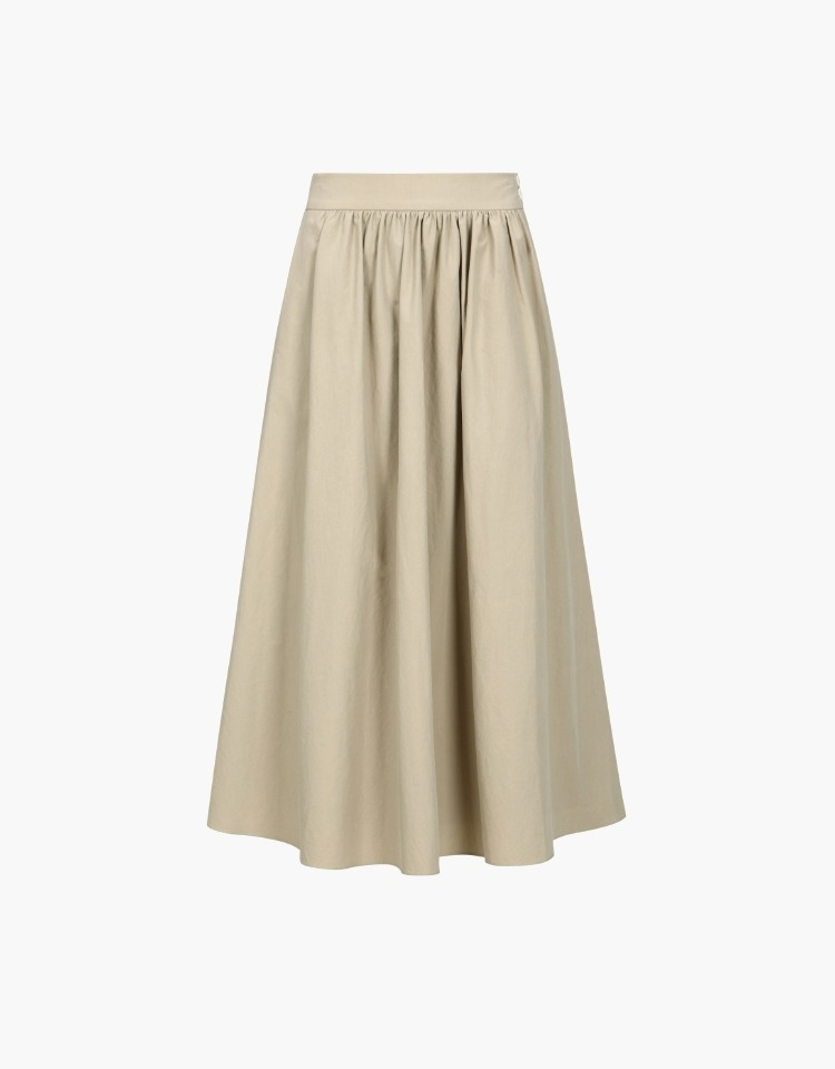 button flare skirt - beige