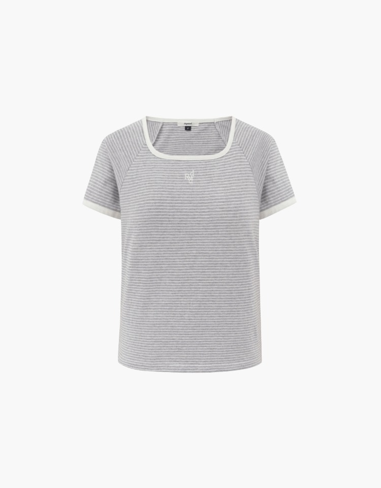 dpwd half sleeve stripe t-shirts - gray