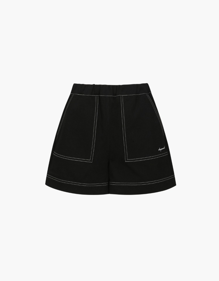dpwd stitch shorts - black