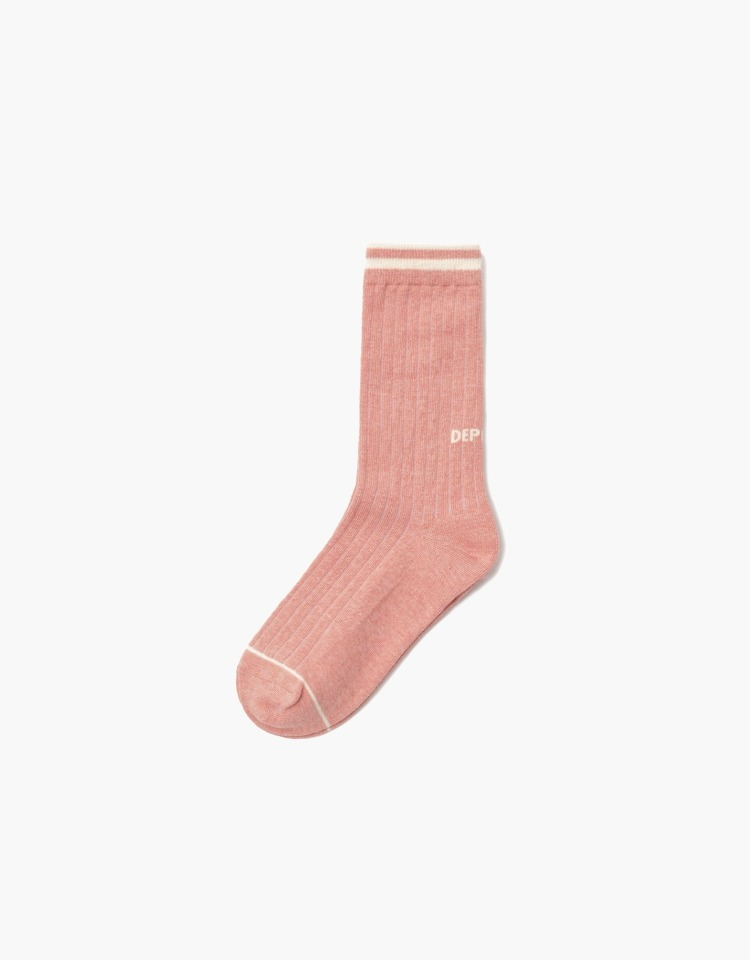 logo stripe socks - melange pink