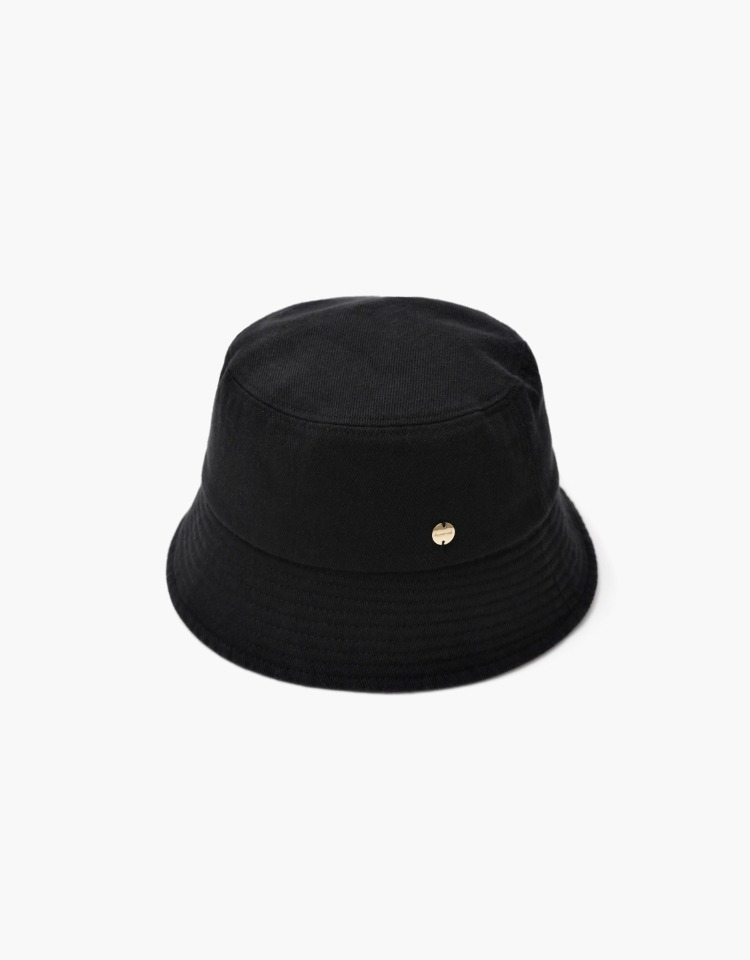 cotton twill bucket hat - black
