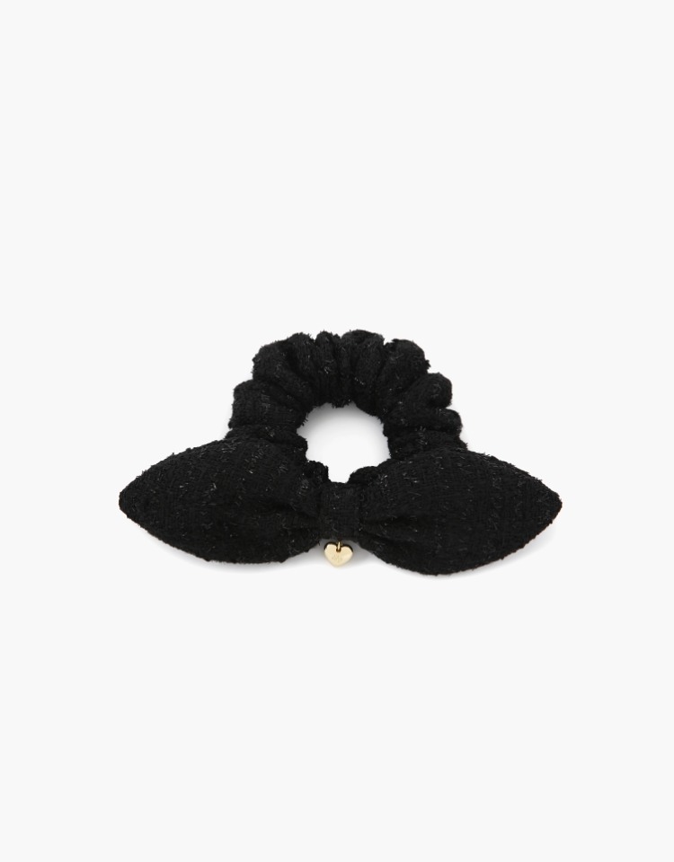 ruban scrunchie - black tweed