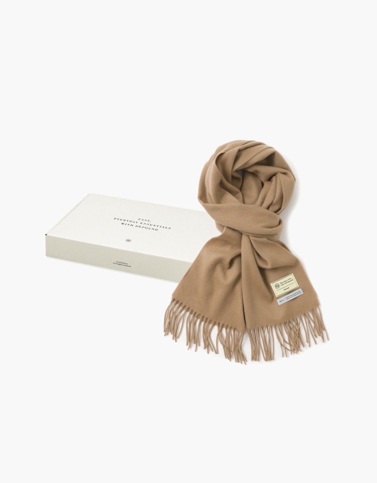 [선물포장]cashmere wool blended muffler - camel