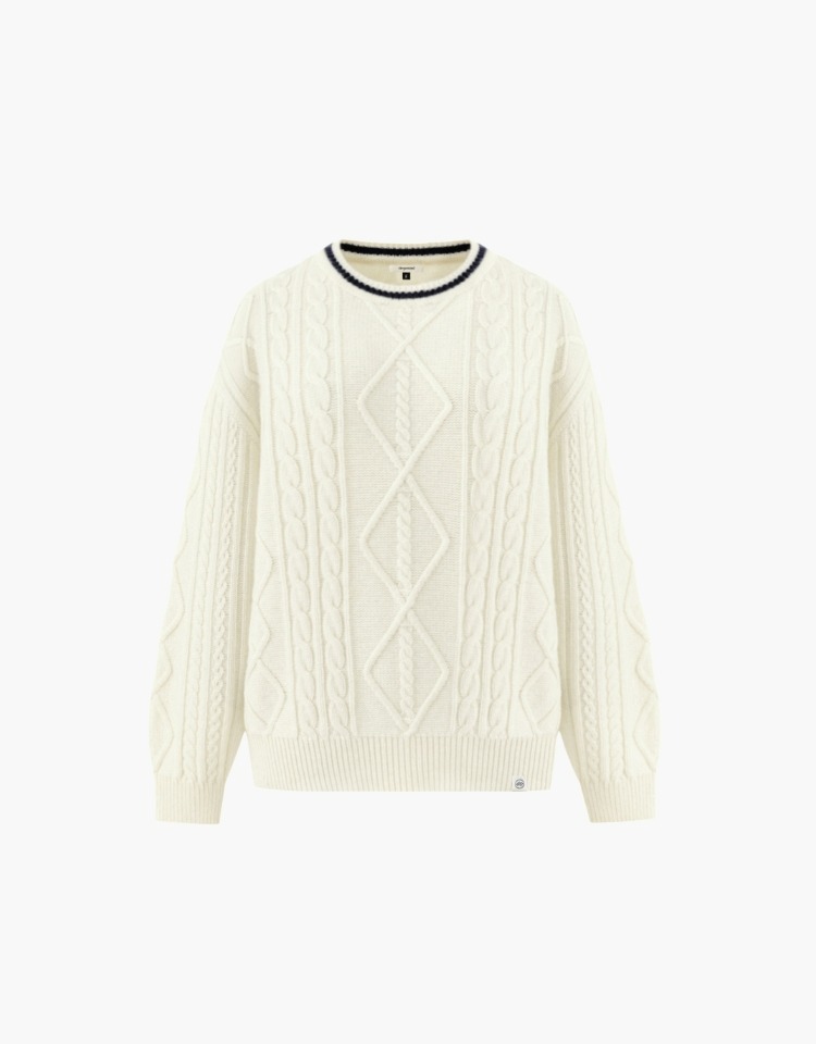 line cable knit - ivory