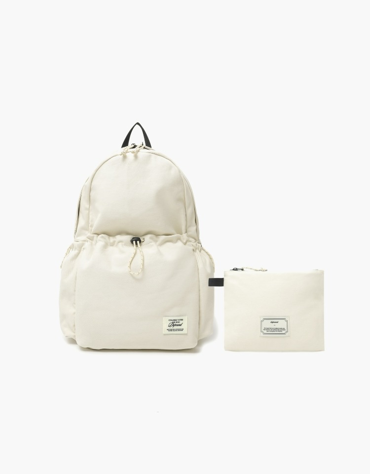 cotton travel backpack - ecru