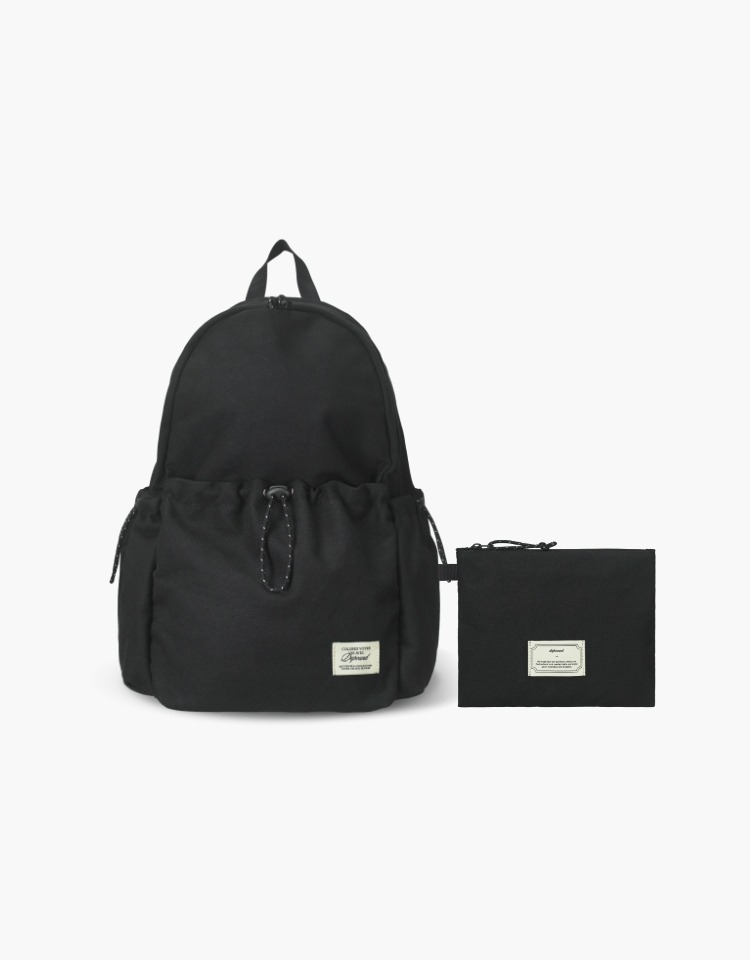 cotton travel backpack - black