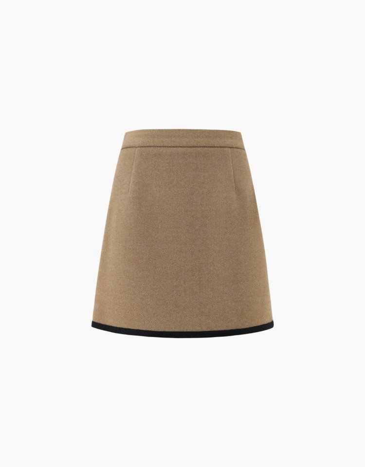 [김다미 착용]wool blend tweed skirt - brown
