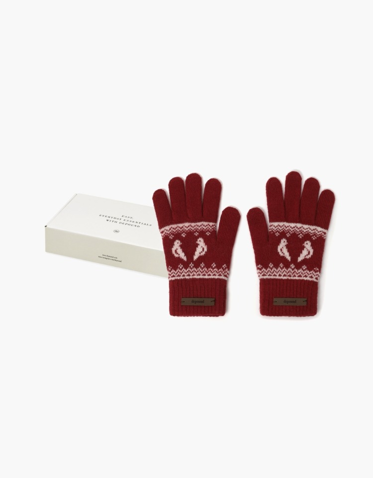 [선물포장]holiday knit gloves - red