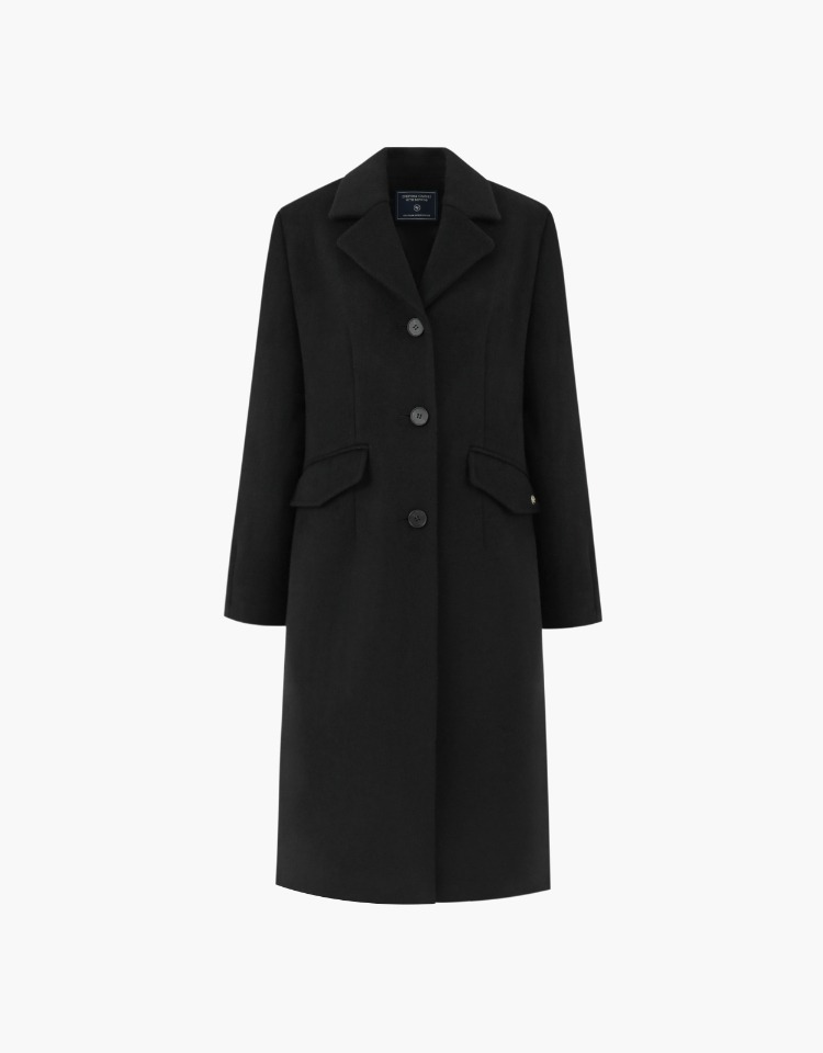 [비비지 신비 착용]cashmere single coat - black