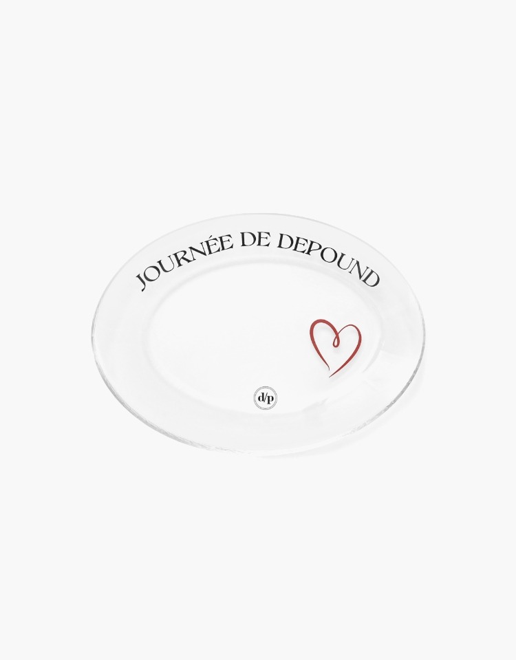 lettering dessert plate - red