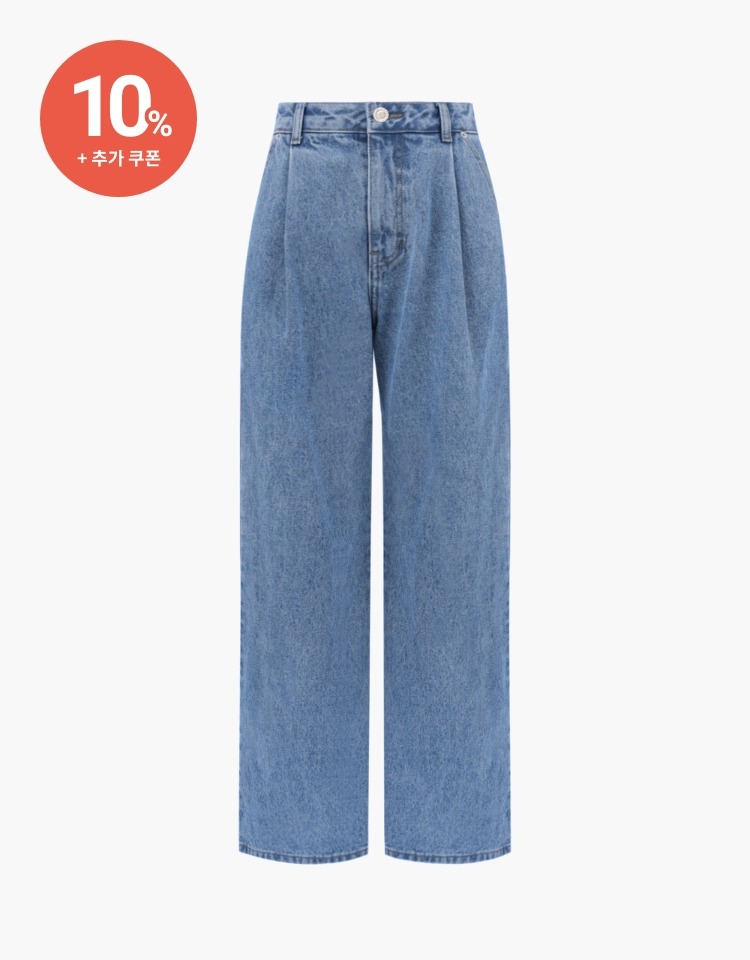 [10% 할인+10% 쿠폰]pintuck denim pants - medium blue