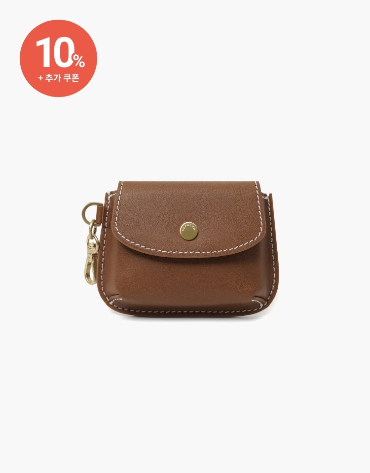 [10% 할인+10% 쿠폰]leather multi case bag charm - camel