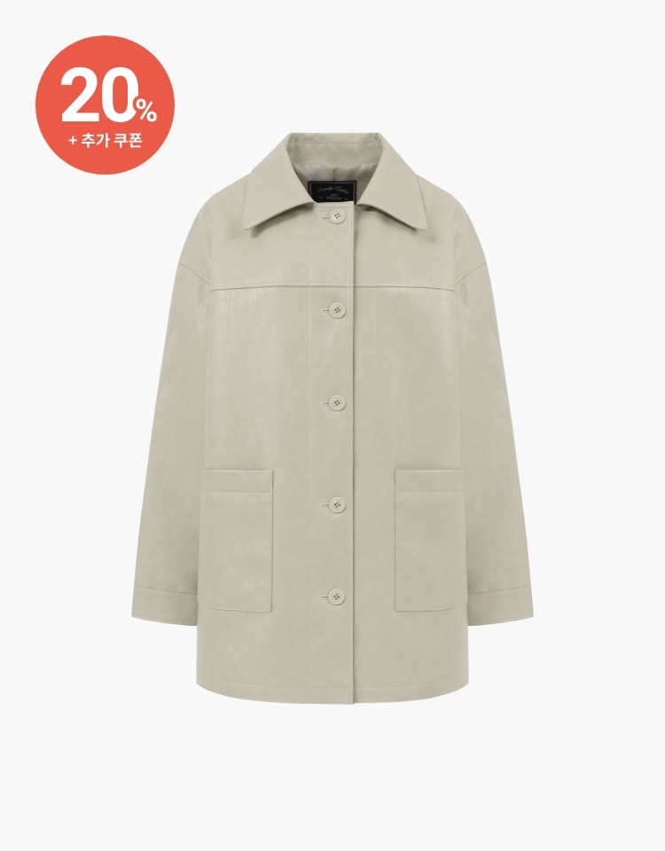 [20% 할인+10% 쿠폰]half leather jacket - beige