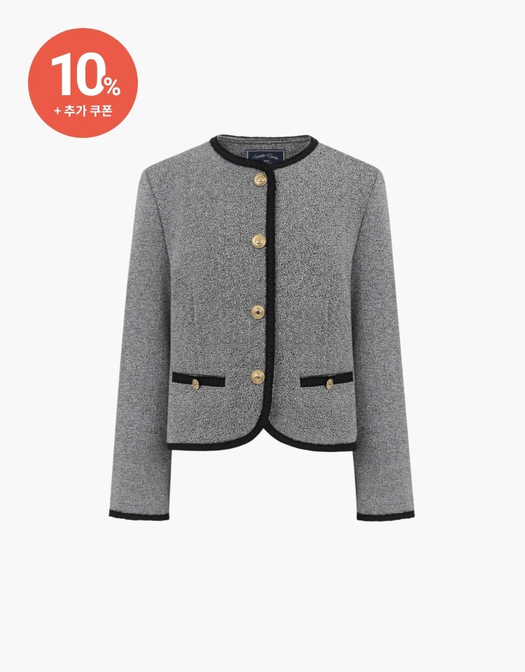 [예약배송 3/13] [10% 할인+10% 쿠폰]classic tweed jacket - dark gray