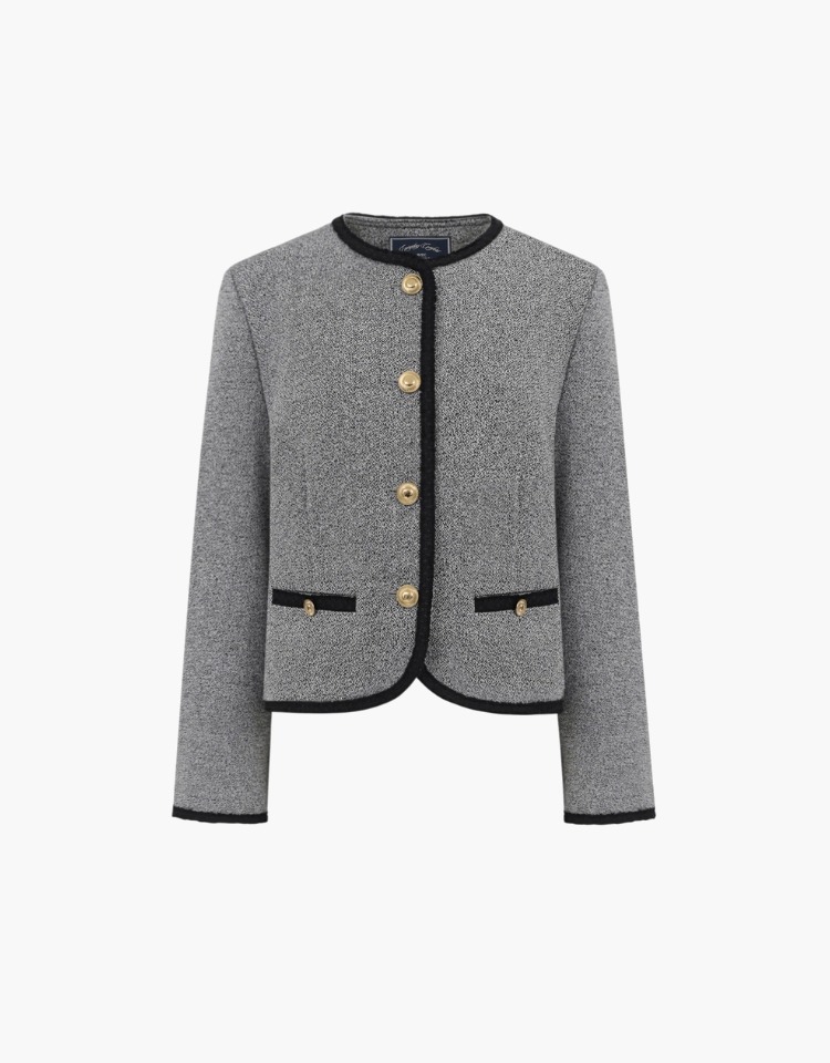 [예약배송 3/13] classic tweed jacket - dark gray