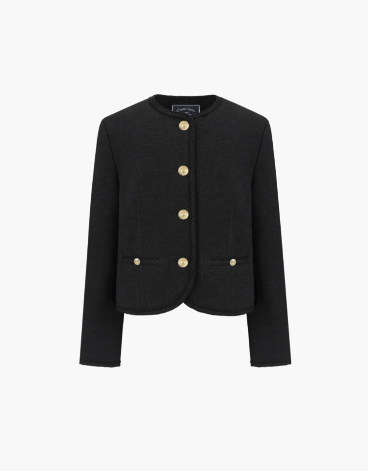 [예약배송 3/13]classic tweed jacket - black