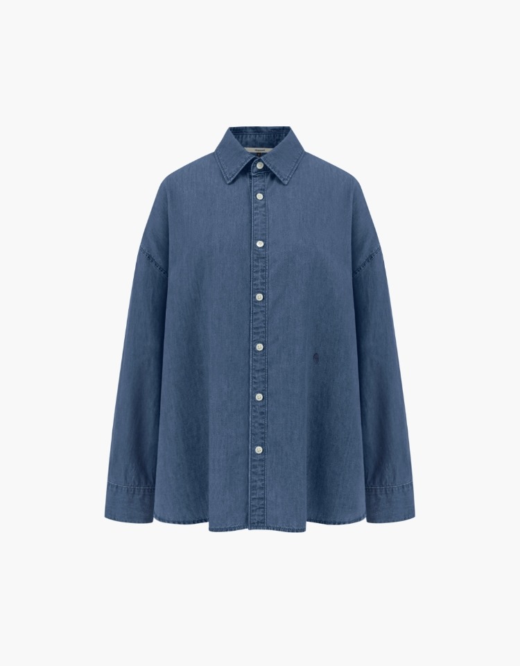 [예약배송 3/12]oversized denim shirts - medium blue