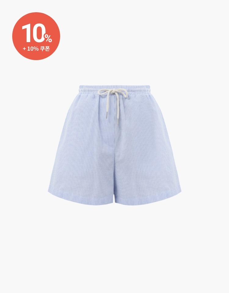 stripe banding shorts - blue