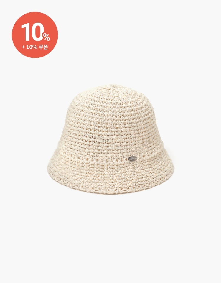 [10% 할인+10% 쿠폰]knitted bucket hat - light beige