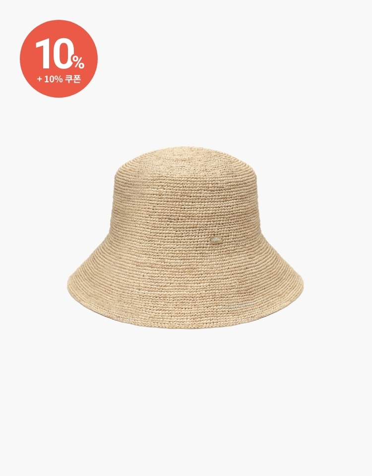 [예약배송 5/24] [10% 할인+10% 쿠폰]handmade raffia hat - natural